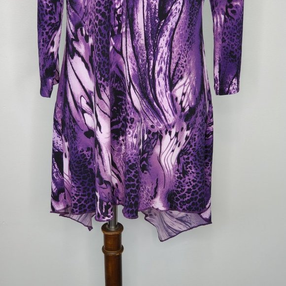 Attitudes by Renee' Purple Dopamine Irregular Hemline Tunic Top Size XS - Picture 9 of 14
